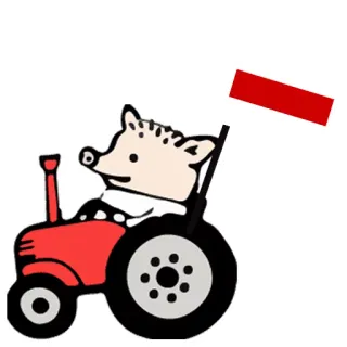 🐰 b6e3c3ef 猪, 拖拉机, 卡通, 动物, 农业, 车辆 whatsapp sticker