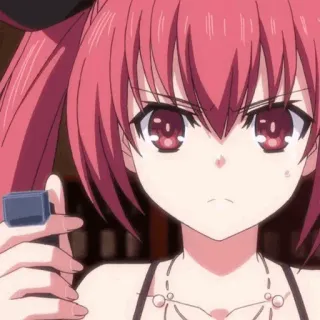 🔥 51537e7a 애니메이션, 여성, 분홍색 머리, 소녀, 데이트 어 라이브 whatsapp sticker