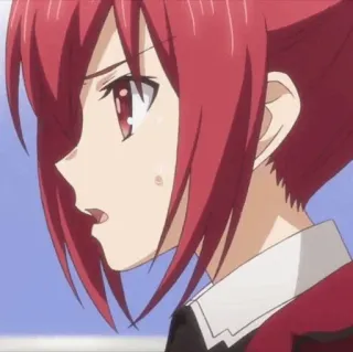 🔥 7dc13be0 애니메이션, 여자, 빨간 머리, 충격 whatsapp sticker