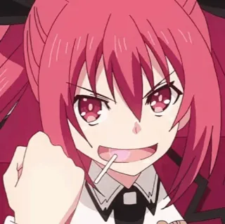 🔥 85424fea 애니메이션, 캐릭터, 귀여운, 빨간 머리, 소녀, 롤리팝 whatsapp sticker