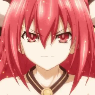 🔥 85e25481 애니메이션, 빨간 머리, 캐릭터, 여자, 뿔 whatsapp sticker