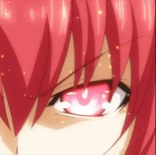 🔥 b329e72e 애니메이션, 빨간 머리, 눈, 클로즈업 whatsapp sticker