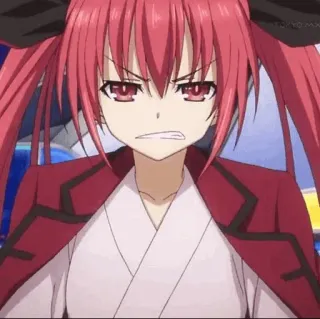 🔥 b60c0a85 애니메이션, 빨간 머리, 화난, 데이트 어 라이브, 이츠카 코토리 whatsapp sticker