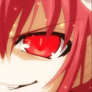 🔥 c2940c90 애니메이션, 빨간 머리, 빨간 눈, 사악한 미소 whatsapp sticker