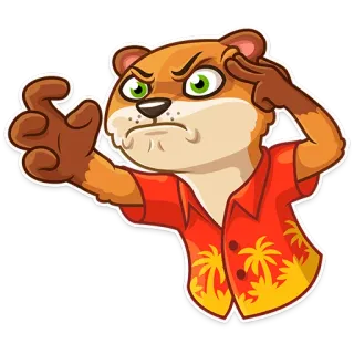 😡 e41449a6 otter, tier, cartoon, wütend, tropisch, shirt, ausdruck, figur whatsapp sticker