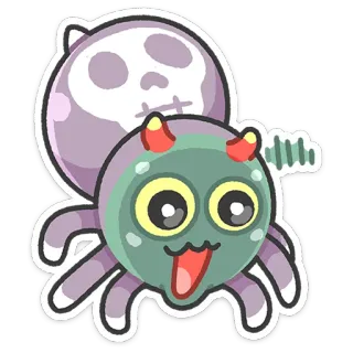 🤢 dfcf7d97 araña, monstruo, dibujos animados, lindo, halloween, cráneo telegram sticker