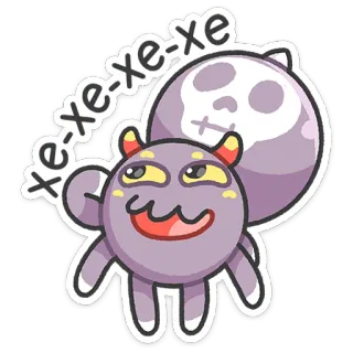 😀 f6409c5e xe-xe-xe-xe Dibujo animado, Monstruo, Cráneo, Criatura, Lindo, Pegatina telegram sticker