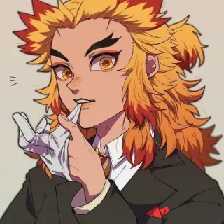 ☄ 4a211e7d Kyojuro Rengoku Demon Slayer Anime, Postać, Kyojuro Rengoku, Demon Slayer, Filar Ognia, Ogień, Manga whatsapp sticker