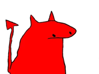 😐 7d80c040 ปีศาจ, สีแดง, การ์ตูน, ภูตผีปีศาจ, ความชั่วร้าย, เขา, หาง telegram sticker