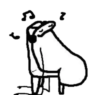 🎧 7f2c2f28 คนไม้ขีด, เพลง, หูฟัง, ฟัง, วาด, มินิมอล telegram sticker