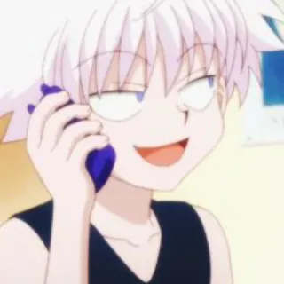 📞 2222822f Killua Zoldyck Hunter x Hunter Anime, Cartoon, Charakter, Killua, Hunter x Hunter, Handy telegram sticker