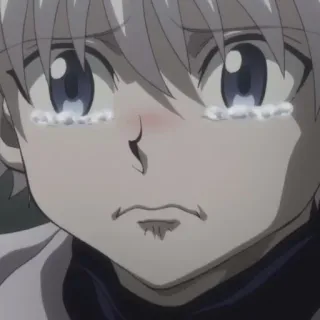 😢 b05e92e0 Killua Zoldyck Hunter x Hunter Anime, weinen, Killua, Hunter x Hunter, traurig, Cartoon telegram sticker