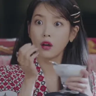 😮 f63bb0be IU singer, actress, kpop, korea, celebrity, surprised whatsapp sticker