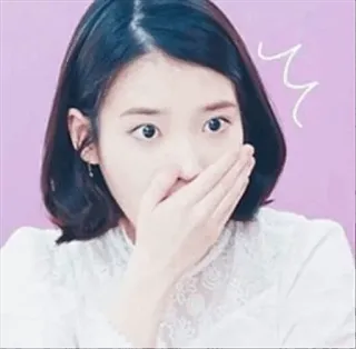 😱 1e86e829 woman, shock, surprise, fear, hand over mouth, worried, korean, asian whatsapp sticker