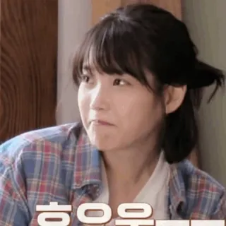 🦋 3305393d ㅎㅎㅎㅎ coréen, rire, femme, carreaux, personne, expression whatsapp sticker