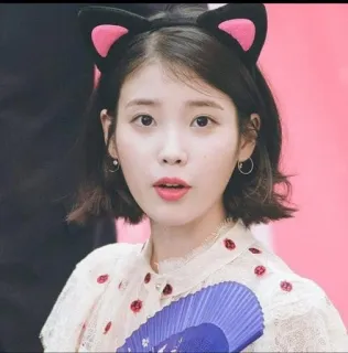 😍 57b8698c 女人, 猫耳朵, 可爱, 粉色, 肖像 telegram sticker