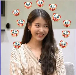 🤡 f5a77ed7 小丑, 脸, 肖像, 女人, 微笑, 人 telegram sticker