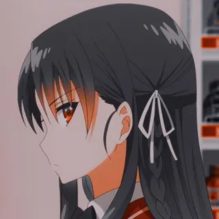 😒 0c556f22 anime, ragazza, personaggio, capelli lunghi, ritratto telegram sticker