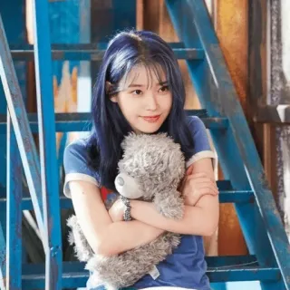 ✨️ 44c09b59 IU kpop, sänger, promi, teddybär, idol, süß, frau whatsapp sticker