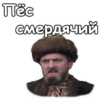 😠 51253fe8 Пёс
смердячий 侮辱, 狗, 俄罗斯, 男人, 毛皮帽子 telegram sticker