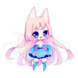 😺 9749ebdc Q版, 可爱, 卡哇伊, 粉彩, 狐娘, 动漫 telegram sticker