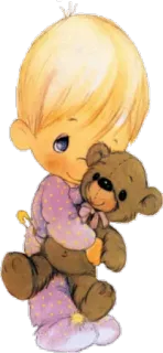 🙄 5b9bdaf7 precious moments, cartoon, baby, teddy bear, cute, illustration whatsapp sticker