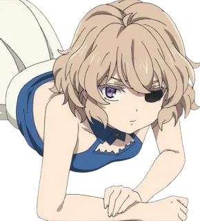 😕 7d4479aa アニメ, 女性, 隻眼, 金髪, 真面目, キャラクター telegram sticker