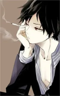 🚬 01b91cf1 anime, smoking, cigarette, character, manga telegram sticker