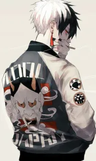 🚬 23ab00fd VANRYOU anime, oni, cigarette, manga, Japanese telegram sticker