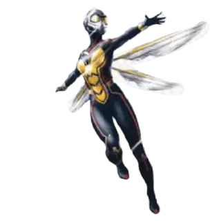 🐜 255509fe The Wasp super-héros, Marvel, La Guêpe, Ant-Man, personnage de BD, vol, super pouvoirs telegram sticker