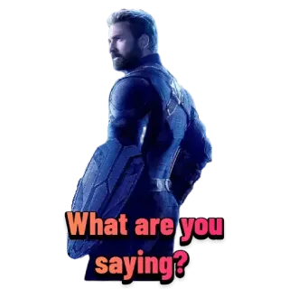 🤷‍♂ 4d14b641 Captain America What are you saying? Captain America, super-héros, Marvel, film, citation telegram sticker