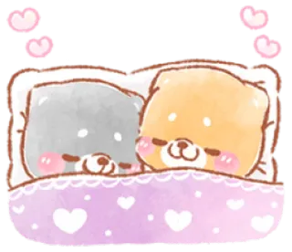 ❤️ 0158585d beruang, tidur, lucu, cinta, hati, kartun, binatang, kawaii telegram sticker