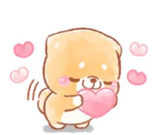 ❤️ 15247b22 anjing, hati, imut, kartun, cinta, hewan telegram sticker