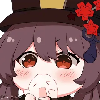 🥰 13cb4c63 Hu Tao Genshin Impact @Fix_x_Fox Hu Tao, Genshin Impact, anime, carino, personaggio, adesivo telegram sticker