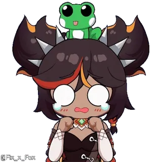 😱 67050864 @FIX_X_FOX Anime, Chibi, Personaggio, Carino, Rana telegram sticker