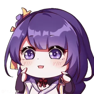 😀 a06751cc Raiden Shogun Genshin Impact Anime, Carino, Chibi, Videogioco, Raiden Shogun, Genshin Impact telegram sticker