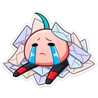😭 d2aeb213 难过, 哭泣, 崩溃, 信件, 邮件, 可爱, 卡通, 泡泡, 洋葱 telegram sticker