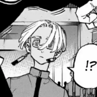 🥢 936f0f22 !?  anime, manga, character, black and white whatsapp sticker