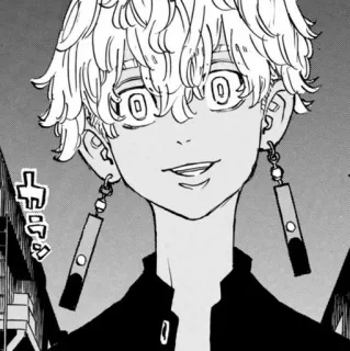 🥢 c272bb03 ト anime, manga, character, earrings, smile, boy whatsapp sticker