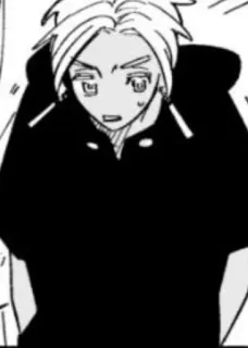 ☺ a3fbccde Anime, Manga, Personaje, Sudadera con capucha, Blanco y negro telegram sticker