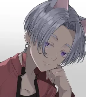 🌟 82db4b70 Anime, Oreilles de chat, Boucles d'oreilles, Illustration, Portrait whatsapp sticker