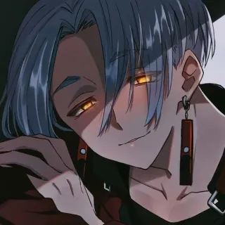 🌟 e1767623 Anime, Manga, Personnage, Sourire narquois, Stylé, Boucles d'oreilles whatsapp sticker