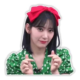 🥰 3cafff1a Frau, Person, Mädchen, Porträt, süß, lächelnd, rote Schleife telegram sticker