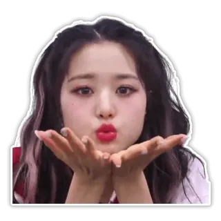 😘 797f65b2 Frau, Mädchen, Koreanisch, Kussmund, Porträt, Süß, Gesicht telegram sticker