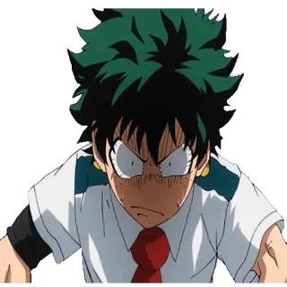 😣 1e35627c Izuku Midoriya My Hero Academia Anime, My Hero Academia, Izuku Midoriya, Zły, Zdeterminowany, Poważny telegram sticker
