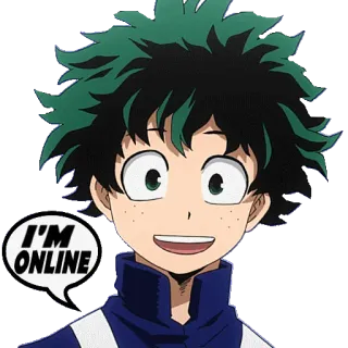 👾 f7cf118f Izuku Midoriya My Hero Academia I'M ONLINE Anime, Manga, My Hero Academia, Deku, Izuku Midoriya telegram sticker