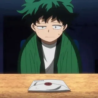 🥦 741782ab Izuku Midoriya My Hero Academia anime, character, fanart, green hair telegram sticker