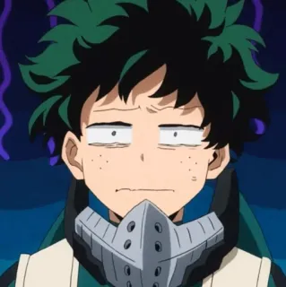 🥦 8645eadd Izuku Midoriya My Hero Academia anime, boy, green hair, concerned, My Hero Academia, Izuku Midoriya, deku telegram sticker