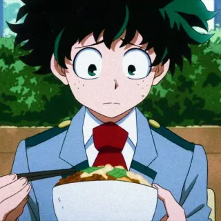 ⚓ ba698d8e Izuku Midoriya My Hero Academia Аниме, Еда, Студент, Манга, Персонаж telegram sticker