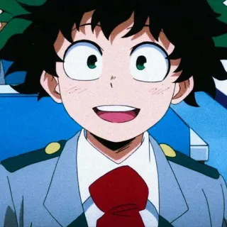 ⚓ d323d4dc Izuku Midoriya My Hero Academia Аниме, Моя геройская академия, Изуку Мидория, Мультфильм, Персонаж, Улыбка, Фанарт telegram sticker
